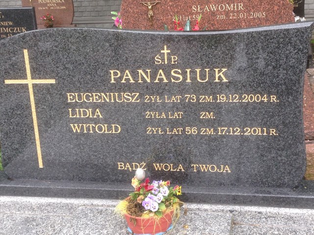 Witold Panasiuk 1955 Białystok - Grobonet - Wyszukiwarka osób pochowanych