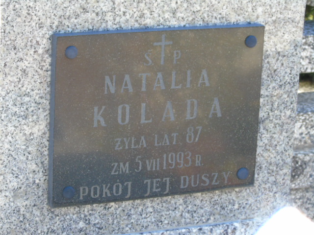 Natalia Kolada 1906 Białystok - Grobonet - Wyszukiwarka osób pochowanych
