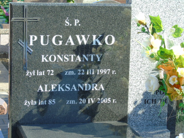 Aleksandra Pugawko 1920 Białystok - Grobonet - Wyszukiwarka osób pochowanych