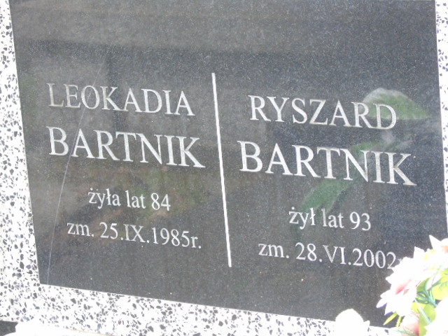 Ryszard Bartnik 1906 Białystok - Grobonet - Wyszukiwarka osób pochowanych