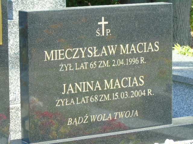 Janina Macias 1936 Białystok - Grobonet - Wyszukiwarka osób pochowanych