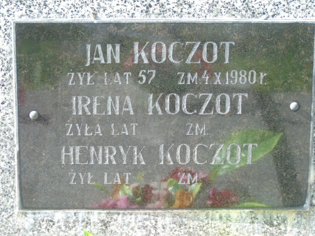 Jan Koczot 1923 Białystok - Grobonet - Wyszukiwarka osób pochowanych