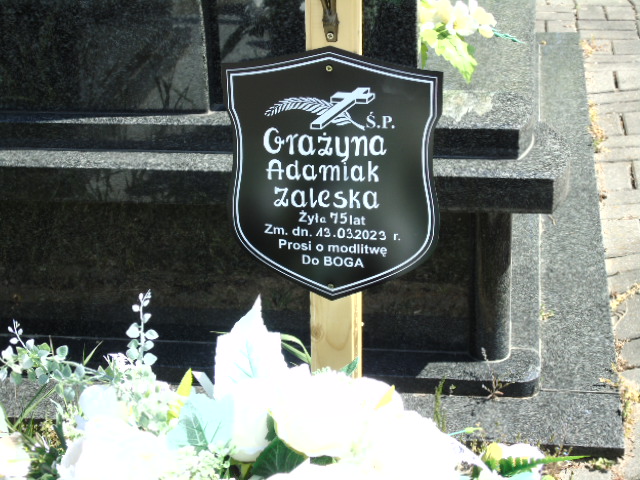 Grażyna Adamiak-Zaleska 1947 Białystok - Grobonet - Wyszukiwarka osób pochowanych